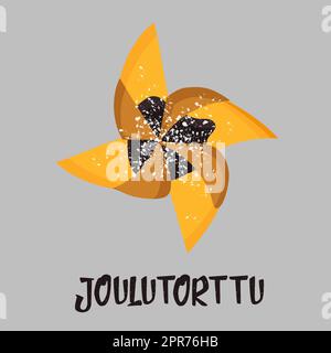 Finnish star-shaped Christmas cake with dried marmalade. joulutorttu. Translation from Finnish: cake star Stock Photo