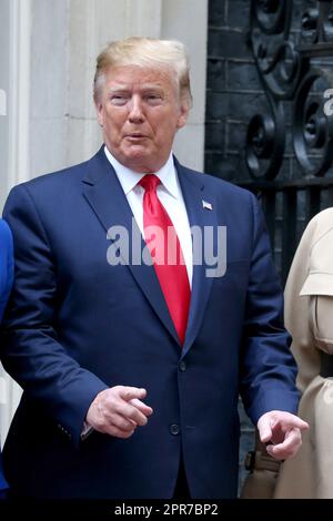 London, UK. 4th June, 2019. US President Donald Trump arrives at Number 10 Downing Street in London. (Credit Image: © Fred Duval/SOPA Images via ZUMA Press Wire) EDITORIAL USAGE ONLY! Not for Commercial USAGE! Stock Photo