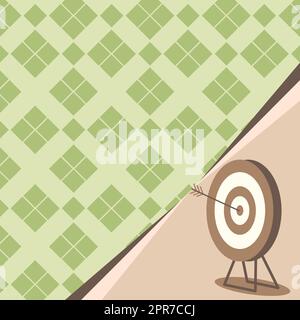 Target With Bullseye Representing Successfully Completed Project Reaching Advanced Goals. Success Represented Through Precise Archery Showing Creative Future Advancements. Stock Vector