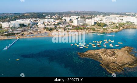 Aerial Fig tree bay, Protaras, Cyprus Stock Photo