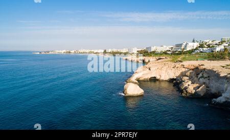 Aerial Love bridge, Ayia Napa, Cyprus Stock Photo