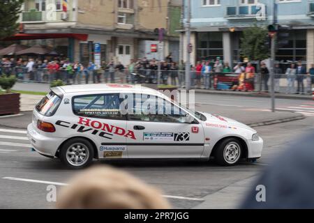 Marosvasarhely/ Transylvania - June 23 rd 2018: Honda Civic performing during Super Rally Trofeul Targu Mures. Stock Photo