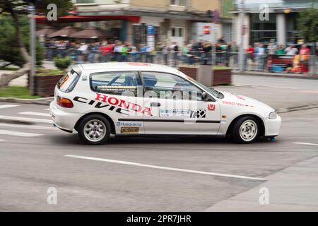 Marosvasarhely/ Transylvania - June 23 rd 2018: Honda Civic performing during Super Rally Trofeul Targu Mures. Stock Photo