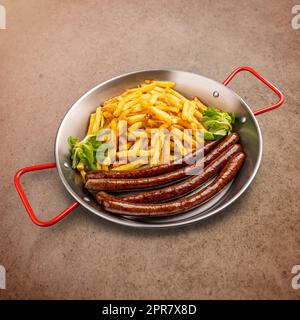 Grilled thin sausage Stock Photo