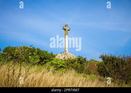 Crucifix on Chausey island, Brittany, France Stock Photo