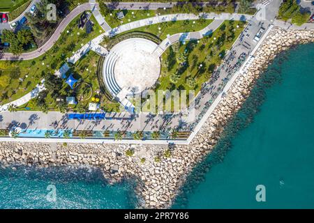 Overhead view of Molos seaside park. Limassol, Cyprus Stock Photo