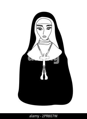 Vector illustration of nun Stock Photo