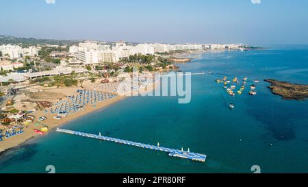 Aerial Fig tree bay, Protaras, Cyprus Stock Photo