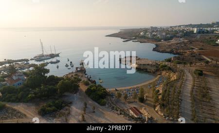 Aerial Green bay, Protaras, Cyprus Stock Photo