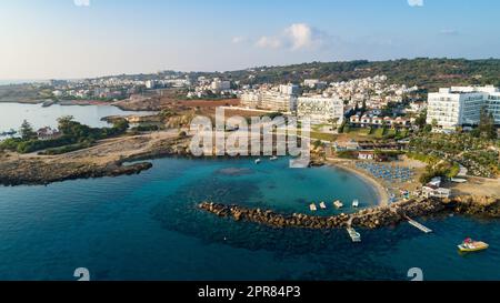 Aerial Green bay, Protaras, Cyprus Stock Photo