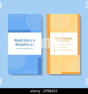 Real estate Card Vertical Template Flat Cartoon Background Vector Illustration Stock Photo
