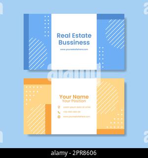 Real estate Card Horizontal Template Flat Cartoon Background Vector Illustration Stock Photo
