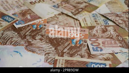 Stack of Hong Kong banknote, five hundred dollar Stock Photo