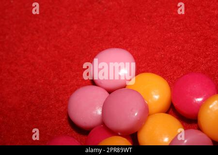 Colorful round bubble gums close up modern background big size high quality print Stock Photo