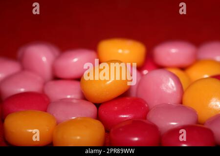 Colorful round sweet kinder bubble gums close up modern background big size high quality prints Stock Photo