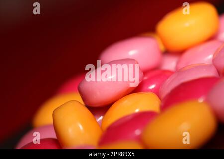 Colorful round sweet kinder bubble gums close up modern background big size high quality prints Stock Photo