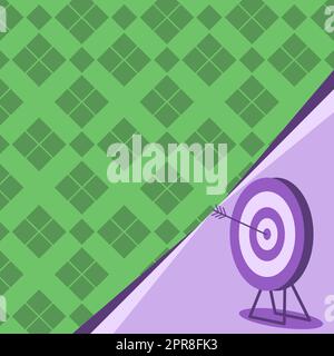 Target With Bullseye Representing Successfully Completed Project Reaching Advanced Goals. Success Represented Through Precise Archery Showing Creative Future Advancements. Stock Vector