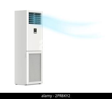 Big floor standing air conditioner blowing cold air Stock Photo