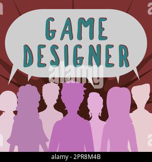 Writing displaying text Game Designer. Business showcase Campaigner ...