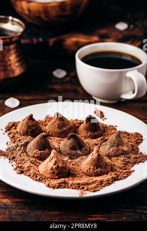 Homemade chocolate truffles Stock Photo