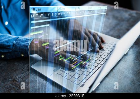 Gantt Gantt Software Project Stock Photo