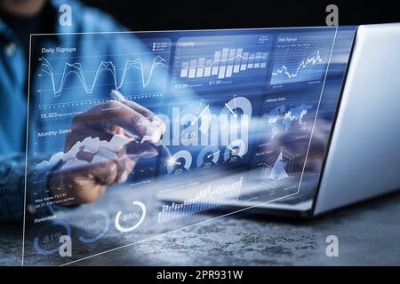 Financial KPI Data Profits Dashboard Stock Photo