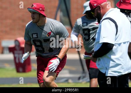 Arizona Cardinals linebacker Cameron Thomas showcases the NFL football  teams' new uniforms for the 2023 season, Thursday, April 20, 2023, in  Phoenix. (AP Photo/Matt York Stock Photo - Alamy