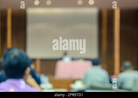 Abstract blur conference or seminar room Stock Photo