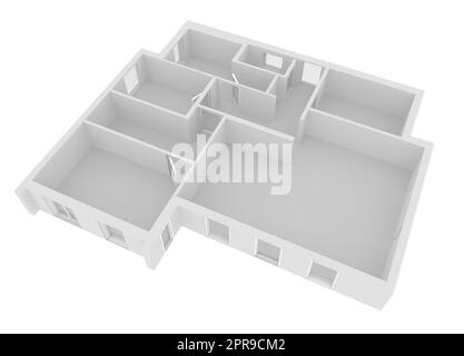 simple white 3d floor plan Stock Photo