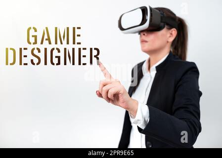 Hand writing sign Game Designer. Business showcase Campaigner Pixel ...