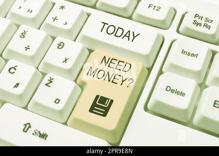 Text sign showing Need Money Question. Business idea asking someone if he needs cash or bouns Get loan -48743 Stock Photo