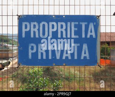 Proprieta privata transl. Private property Stock Photo
