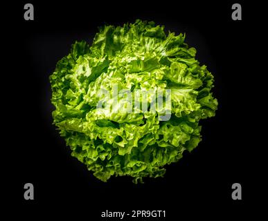 Lettuce salad isolated on a black background Stock Photo