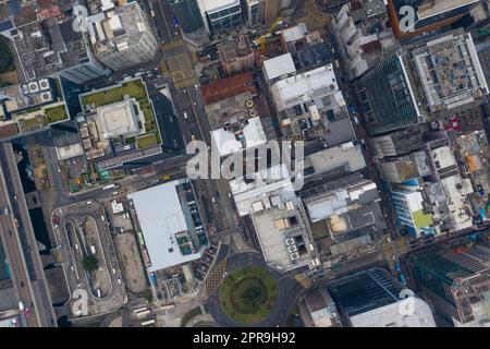 Kwun Tong, Hong Kong 27 December 2019: Top down view of Hong Kong city Stock Photo