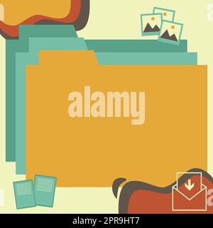 Desktop Folders Inside Web Browser Showing Recent Technology. Laptop Screen Presenting Modern Automation. Stock Vector