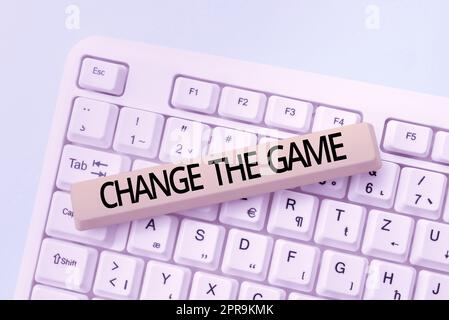 Text sign showing Change The Game. Internet Concept Make a movement do something different new strategies -48770 Stock Photo