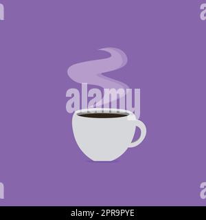 Flat design business Vector Illustration concept template copy space text for Ad website esp isolated 3d isometric. Cup Filled up of Coffee or Tea Steaming Hot Stock Vector