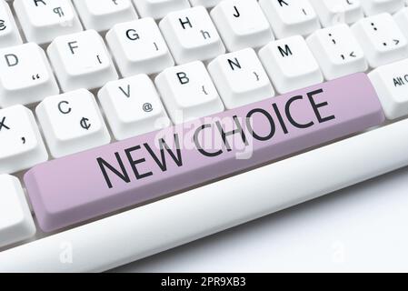 Writing displaying text New Choice. Business idea having lot of options and adding another one to choose between -49082 Stock Photo
