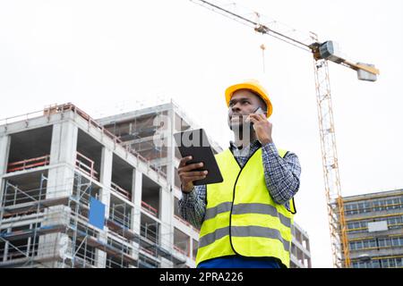 African American Engineer Worker Stock Photo