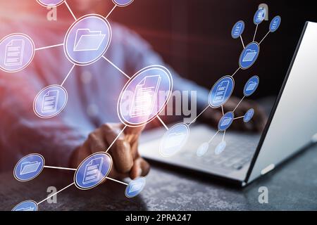 Corporate Document Management System. Business Security Stock Photo
