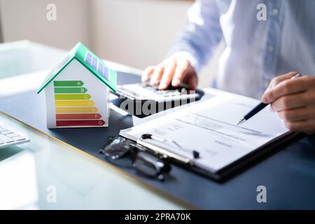 House Energy Audit. Efficient Consumption Invoice Stock Photo