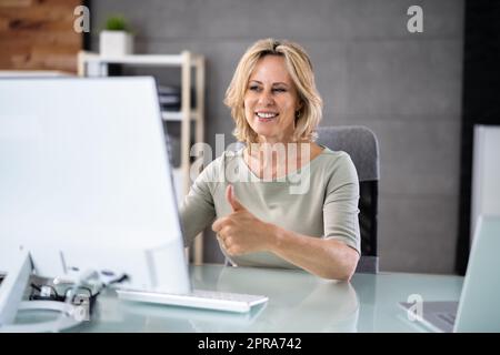 Online Training Video Conferencing Business Webinar Stock Photo