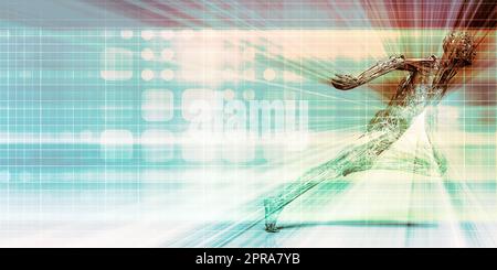 Projecting the Future in a Digital Art Abstract Stock Photo