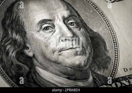 close up of a 100 dollar bill Stock Photo