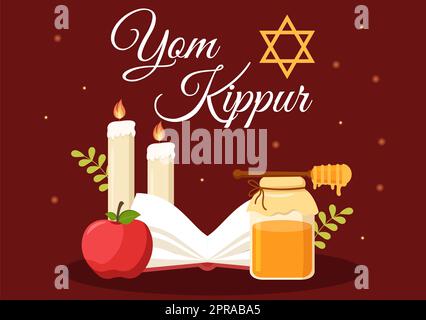 Yom Kippur Day Celebration Background Template Hand Drawn Cartoon Flat ...