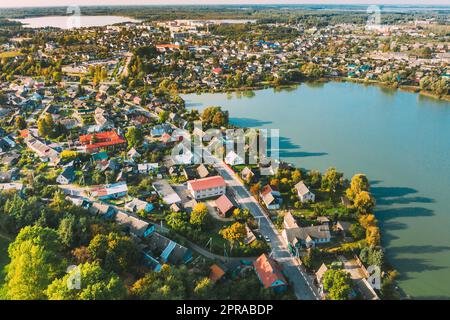 Braslav, Braslaw District, Vitebsk Voblast, Belarus. Aerial View Of Town. Famous Lakes Stock Photo