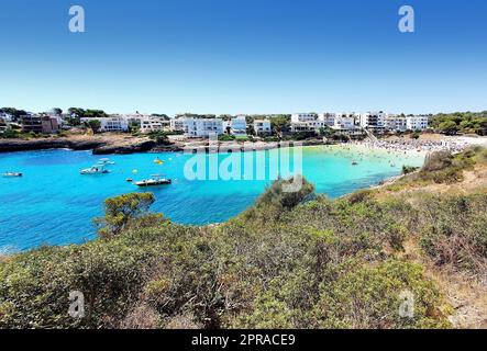 Cala Marcal beach in Portocolom, Mallorca, Spain Stock Photo