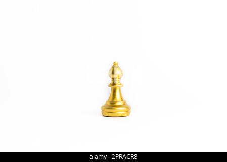 chess game gold isolated on white background. Stock Photo