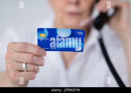 Elder Scam Call Stock Photo