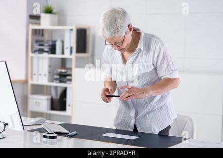 Remote Check Deposit Stock Photo